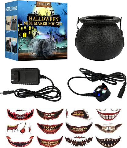 Halloween LED Fog Machine with Adjustable Mist Output and Ambient Lighting