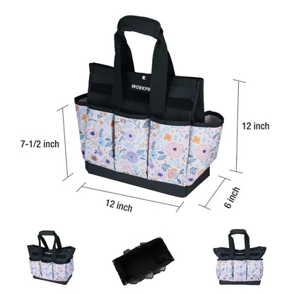WORKPRO 12″ × 12″ × 6″ Garden Tool Storage Bag  9-Compartment Organizer
