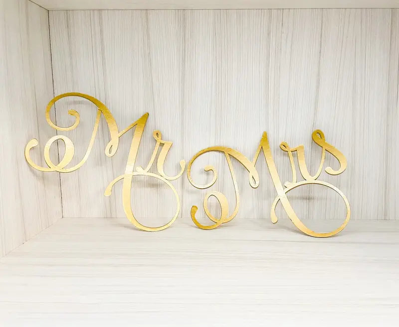 Elegant Mr. & Mrs. Chairback Signs for Ceremony Seating