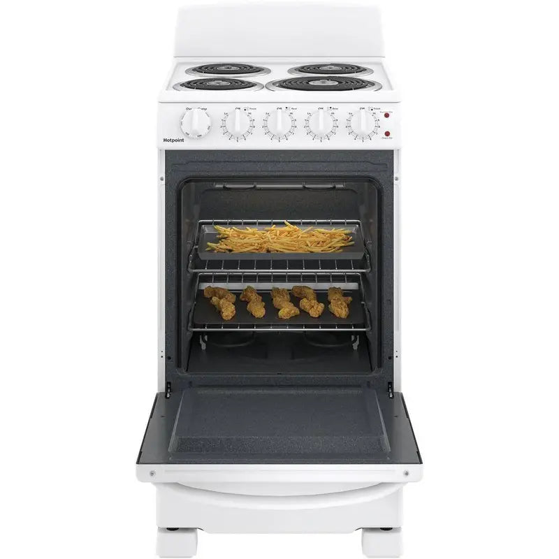 Freestanding 20-Inch Electric Oven with Four Cooking Zones  White Finish