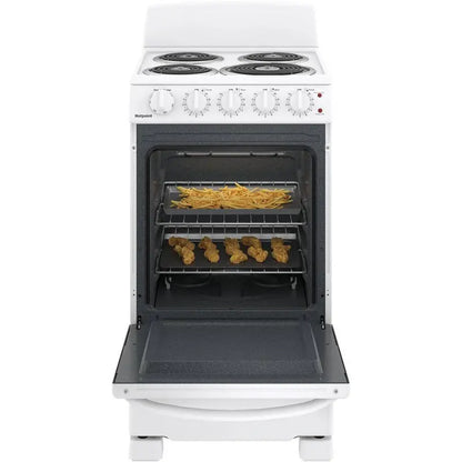 Freestanding 20-Inch Electric Oven with Four Cooking Zones  White Finish