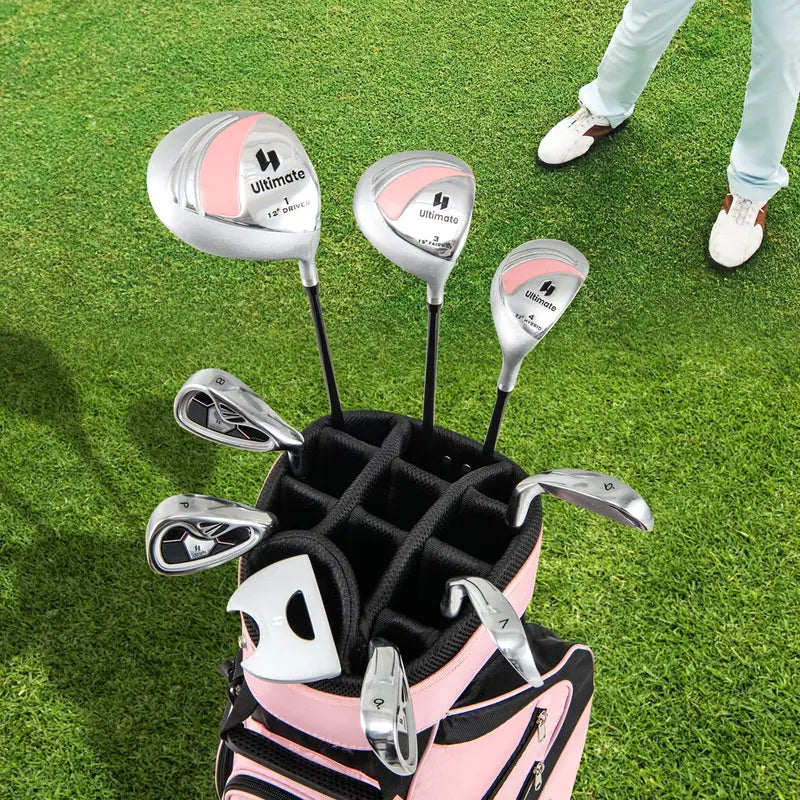 Women’s Complete Golf Club Set — 9-Piece Starter Kit with Rolling Cart Bag