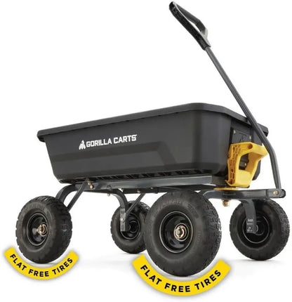 7-Cubic-Foot Heavy-Duty Poly Garden Dump Cart  No-Flat Tires, 1200-Lb Capacity (Amazon Exclusive)