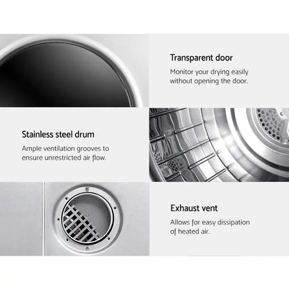 Devanti 5kg Fully Automatic Black Tumble Dryer