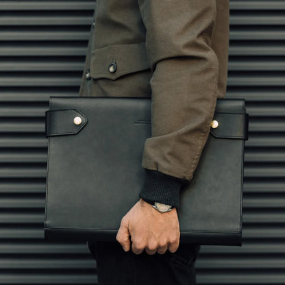 Large Folio - Black Leather
