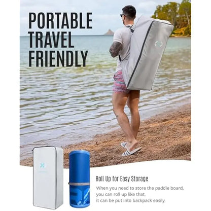 ZLX 11’6″ Extra-Wide Inflatable Stand-Up Paddle Board  Ultra-Stable SUP with Non-Slip Deck Pad