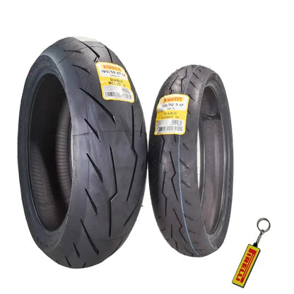 Motorcycle Tire Combo: Front 110/70ZR17 + Rear 190/55ZR17  High-Speed Radial Set with Bonus Keychain