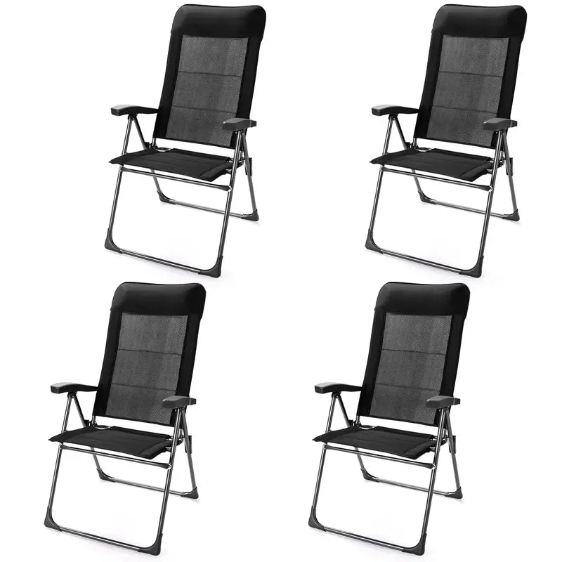 Lightweight Folding Sling Patio Chair with Integrated Headrest Support