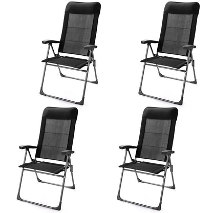 Lightweight Folding Sling Patio Chair with Integrated Headrest Support