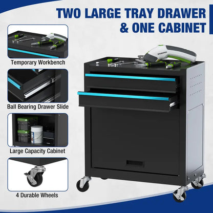 WORKPRO Sliding-Metal 5-Drawer Rolling Tool Cabinet  Mobile Storage Solution with Smooth Casters