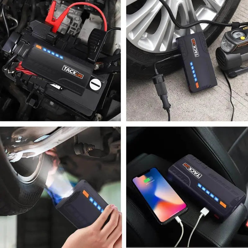 Tacklife T6 Car Jump Starter  800A Peak, 18000mAh, LCD Display, Quick-Charge, Safety-Protected (Gas up to 7.0L / Diesel up to 5.5L)