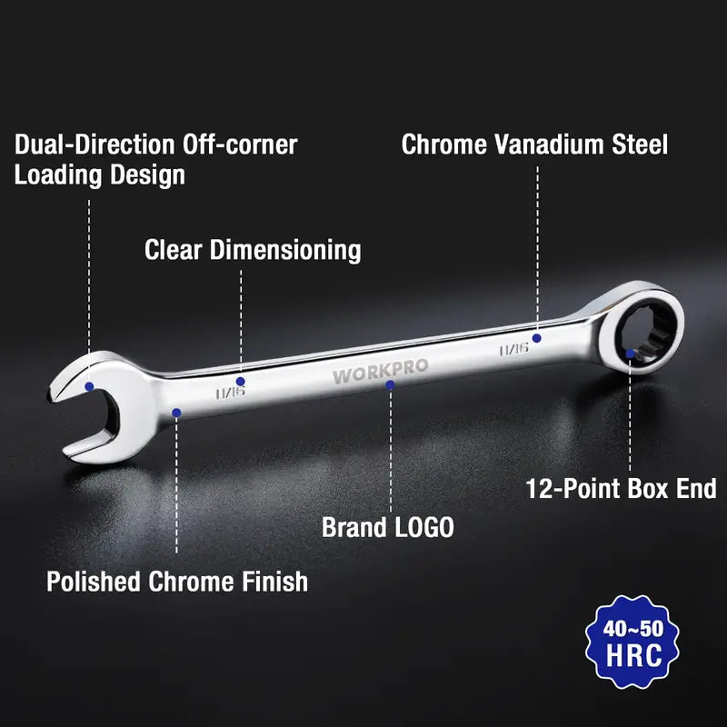 WORKPRO 22-Piece Ratcheting Combination Wrench Collection