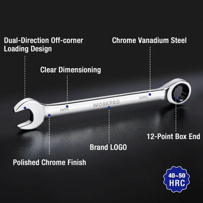 WORKPRO 22-Piece Ratcheting Combination Wrench Collection