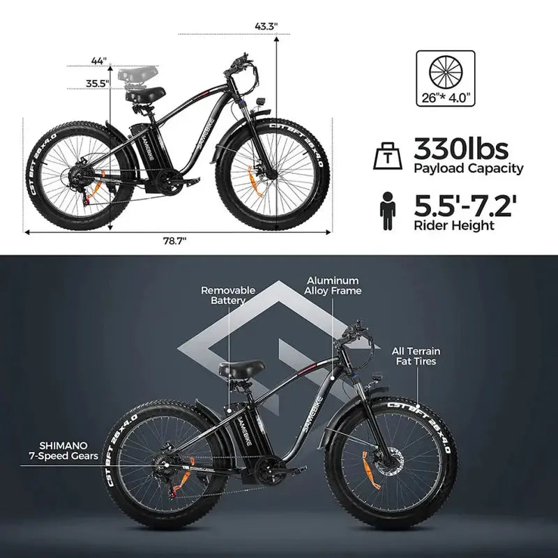 Clearance Sale: 48V/15Ah Electric Mountain Bike  High-Performance Outdoor E-Bike with Long-Range Lithium Battery