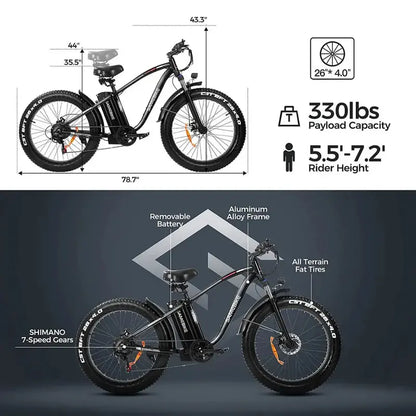 Clearance Sale: 48V/15Ah Electric Mountain Bike  High-Performance Outdoor E-Bike with Long-Range Lithium Battery