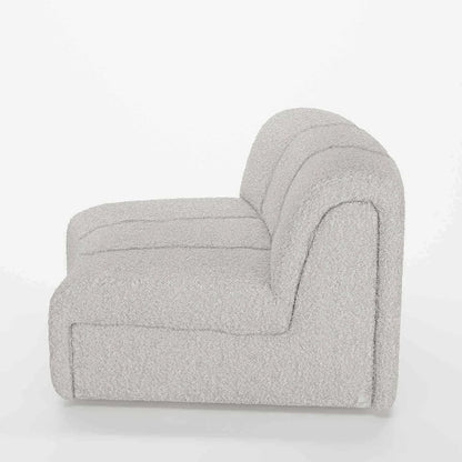 Chauffeuse d angle pour canap  modulable en tissu bouclette gris-cr me H l ne