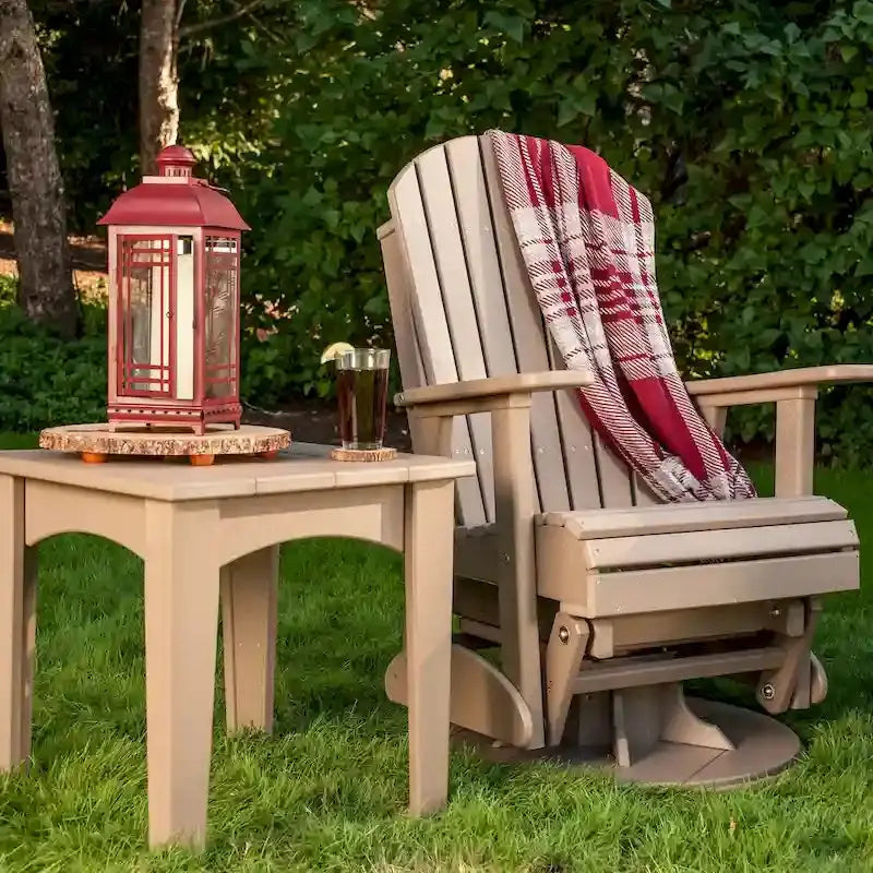 All-Weather Poly Lumber Adirondack Swivel Glider  Durable Outdoor Rocking Chair with Smooth Rotation
