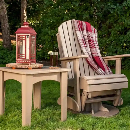 All-Weather Poly Lumber Adirondack Swivel Glider  Durable Outdoor Rocking Chair with Smooth Rotation