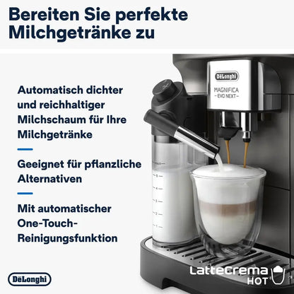 De’Longhi Magnifica Evo ECAM29281.B Fully Automatic Espresso Machine with LatteCrema System, 7 One-Touch Coffee Options, Dual-Boiler Function, Matte Black