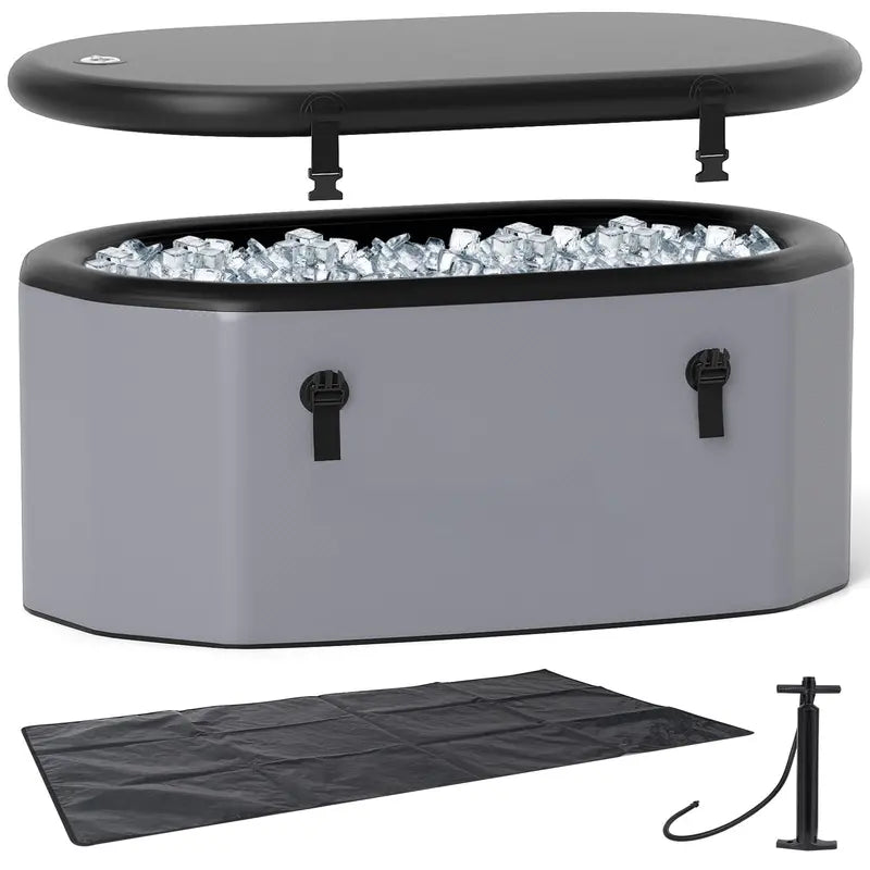 Extra-Large 129-Gallon Inflatable Ice Bath Tub — Multi-Layer Cold Plunge System for Athletes with Lid and Pump