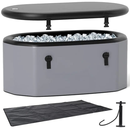 Extra-Large 129-Gallon Inflatable Ice Bath Tub — Multi-Layer Cold Plunge System for Athletes with Lid and Pump