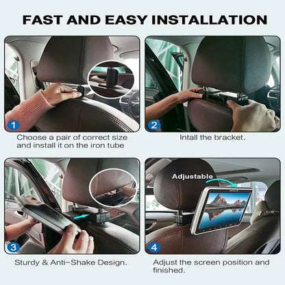 RICILAR Premium 10.5  Dual Screen Portable DVD Player for Car, Black ( 2 x DVD Player£¬Non-built-in battery )