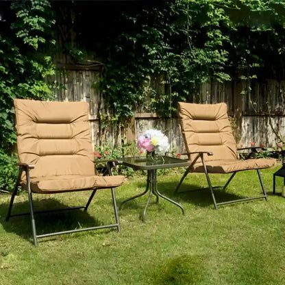 Kozyard Elsa 3-Piece Outdoor Bistro Set with Padded Folding Chairs and Table