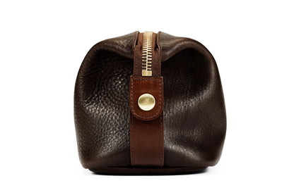 Leather Wash Bag / Dopp Kit - Brown