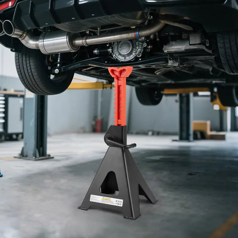 12-Ton (26,400 LB) Adjustable Jack Stands with 19-Inch to 29.5-Inch Lifting Range