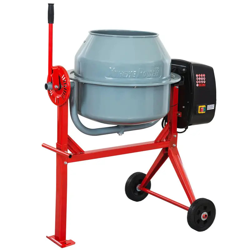 Portable 4-Cubic-Foot Electric Cement Mixer  500W Mortar & Concrete Mixing Tool