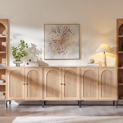 IFGET Fluted Arched Sideboard  92.6-Inch Wide Modern Farmhouse Buffet Cabinet