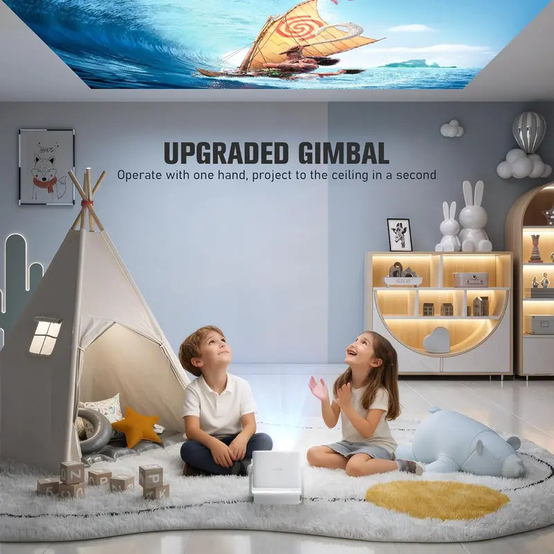 Officially Licensed Smart Mini Projector: 1800 ANSI Lumens, 4K Support, WiFi & Bluetooth Connectivity