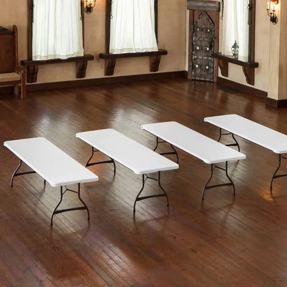 Lifetime Commercial-Grade 8-Foot Stacking Folding Table  Heavy-Duty Polyethylene Top