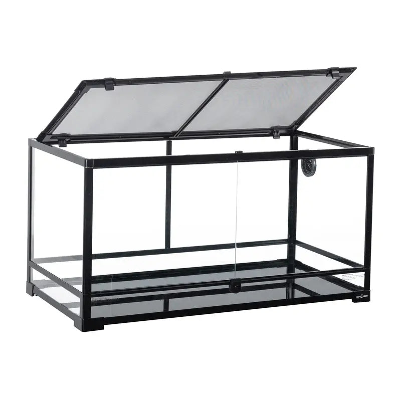 REPTI-ZOO 40-Gallon Front-Opening Glass Terrarium  Dual Door Design for Reptiles