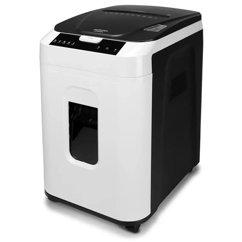 Aurora Commercial 200-Sheet Auto Feed Micro-Cut Paper Shredder, P-5 Security, 60-Min Runtime