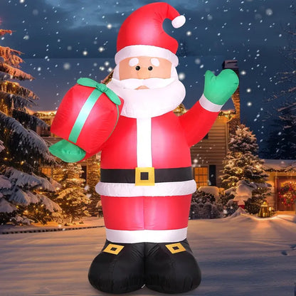 JingleJoy 8 FT Inflatable Santa with LED Lights  Outdoor Christmas Yard Decoration
