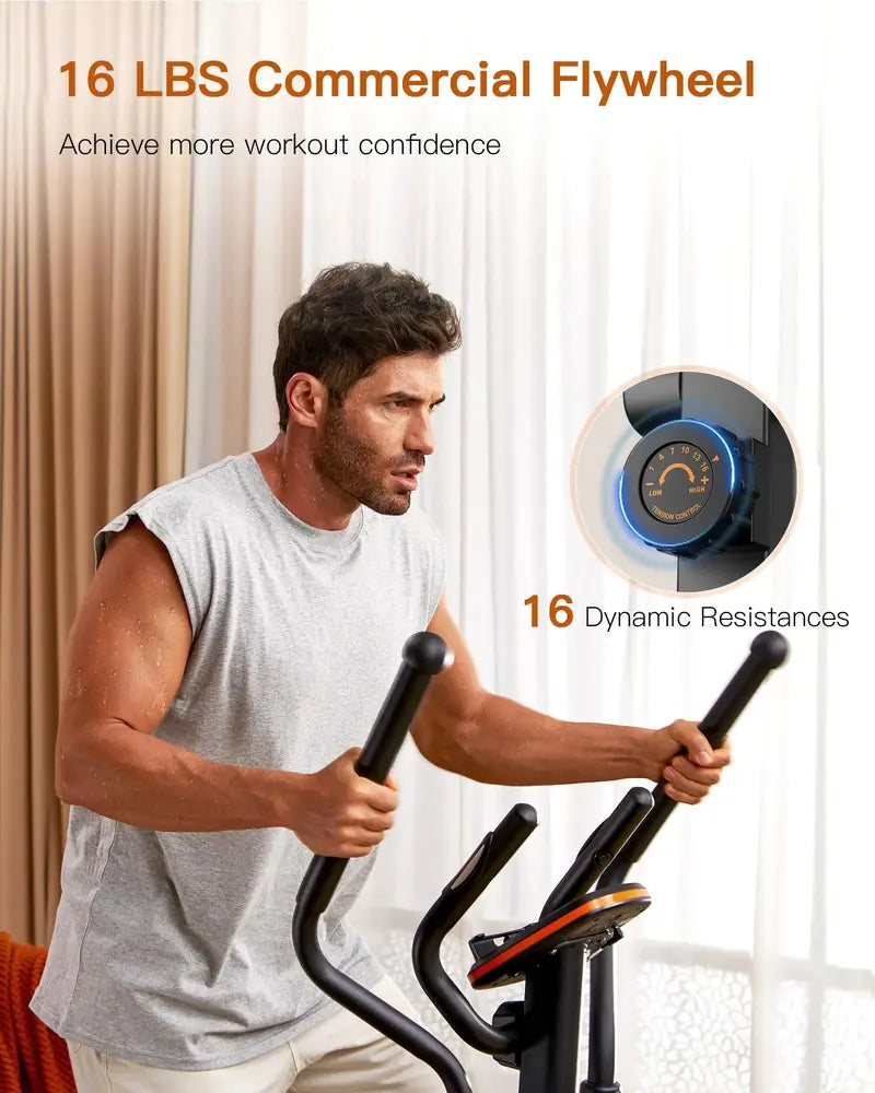 Niceday Elliptical Exercise Machine, Light-Commercial Grade, Ultra-Silent Magnetic Drive, 16 Resistance Levels, Home Gym Equipment