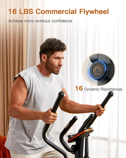 Niceday Elliptical Exercise Machine, Light-Commercial Grade, Ultra-Silent Magnetic Drive, 16 Resistance Levels, Home Gym Equipment