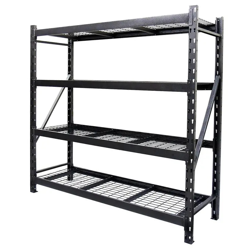 Freestanding 4-Tier Metal Storage Rack for Home or Office Organization