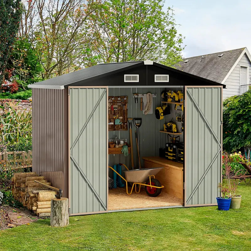 Aoxun 6.4 ft x 4 ft Outdoor Storage Shed  Weather-Resistant Tool & Garden Shelter