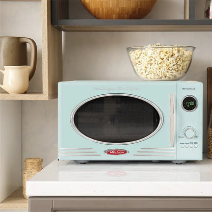 Retro Aqua 0.9 Cu. Ft. 800W Countertop Microwave Oven  Nostalgia