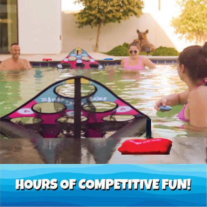 Floating Pool Game  Combines Stone Skipping & Cornhole for Fun in Water, Lakes or Pools
