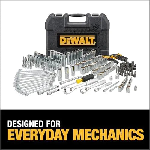 DEWALT 247-Piece Mechanic Tool Set  1/4, 3/8, 1/2 in. Drive SAE Ratchets, Sockets, Wrenches, Hex Keys  Chrome Finish (DWMT81535)