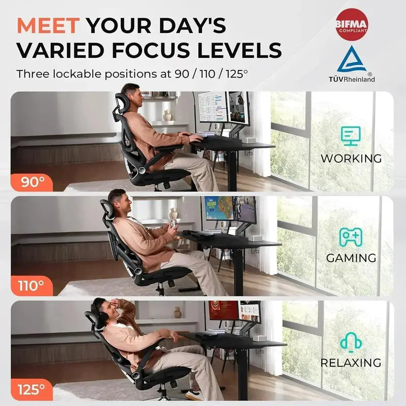 Ergonomic High-Back Mesh Office Chair with Adjustable Lumbar Support  400 lb Capacity