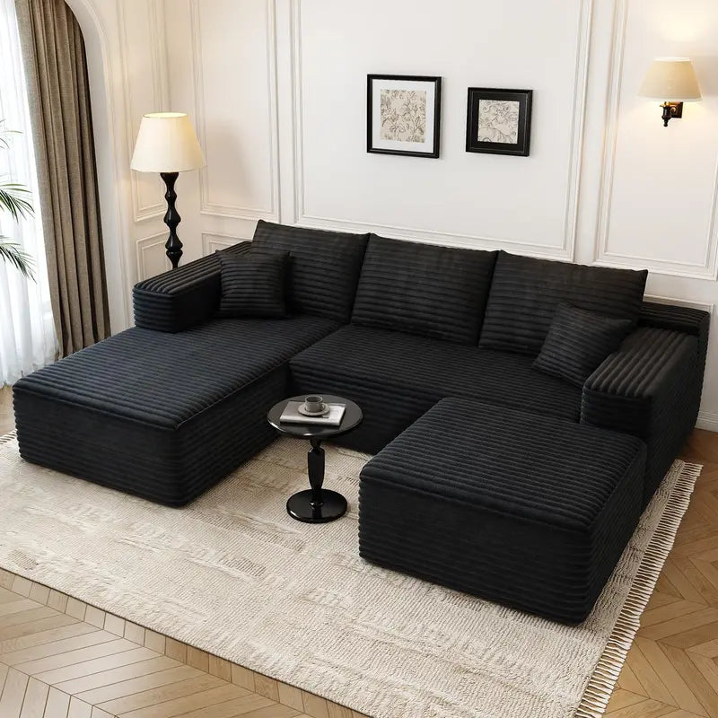 Cloud Modular L-Shaped Sectional Sofa  107.5-Inch Minimalist Corner Lounge with Deep Seating