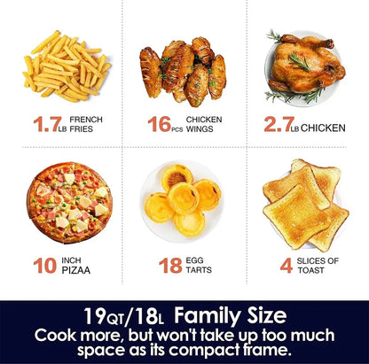 AUMATE Countertop Convection Oven  Compact 6-in-1 Air Fryer & Baking Oven