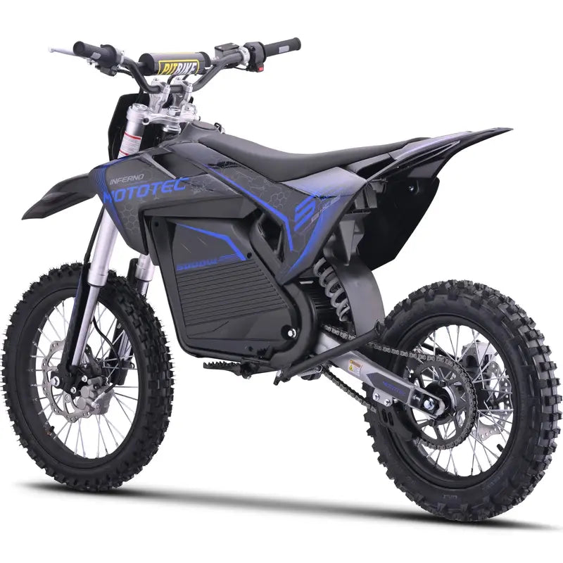 MotoTec 72V Pro Electric Dirt Bike  5000W Lithium-Powered Off-Road Motorcycle in Blue