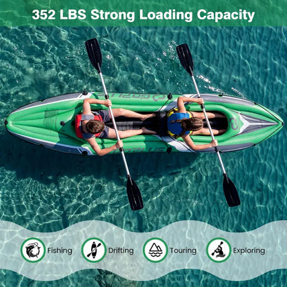 11.5-Foot Tandem Kayak for Adults  Aluminum Paddles Included, Ideal for Lakes, Rivers & Fishing