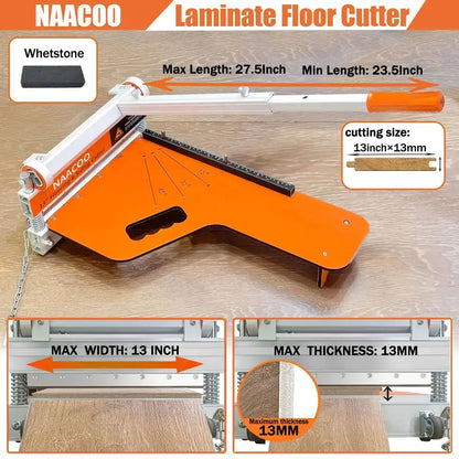 NAACOO 13″ Vinyl & Laminate Floor Cutter, 0°-45° Angles, Aluminum Alloy, Portable with Wheels