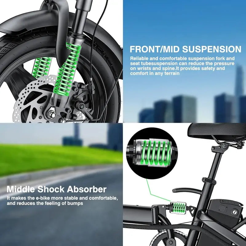 Foldable Electric Commuter Bike for Adults & Teens  48V, 24 MPH Top Speed, City-Ready Design